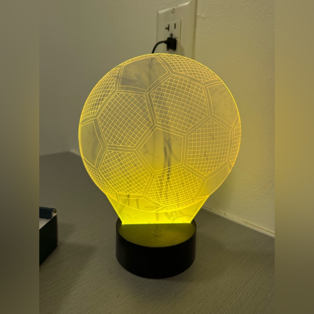 3D Soccer Ball LED Night Light Remote Control Multicolor Touch Lamp, Damaged Box